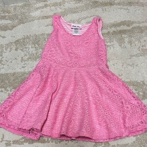 Little Lass Pink Lace Casual Dress
